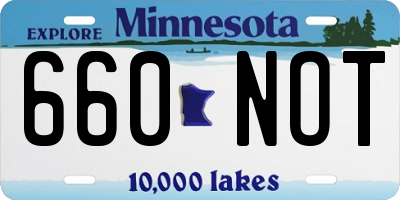 MN license plate 660NOT