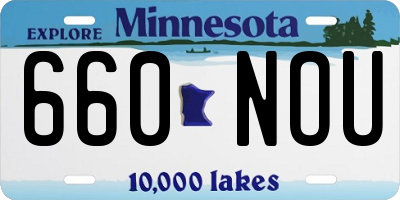MN license plate 660NOU