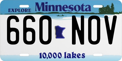 MN license plate 660NOV
