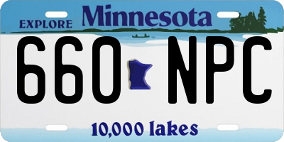 MN license plate 660NPC