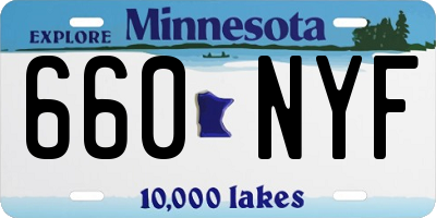 MN license plate 660NYF