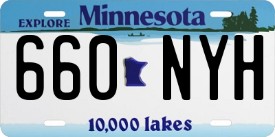 MN license plate 660NYH