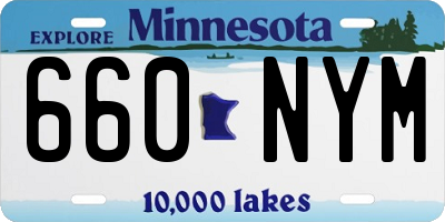 MN license plate 660NYM