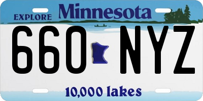 MN license plate 660NYZ