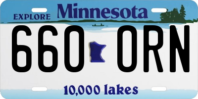 MN license plate 660ORN