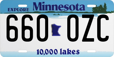 MN license plate 660OZC