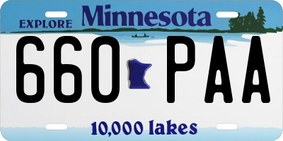 MN license plate 660PAA