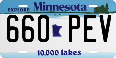 MN license plate 660PEV