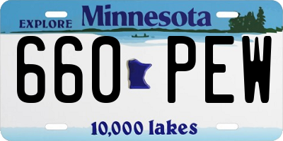 MN license plate 660PEW