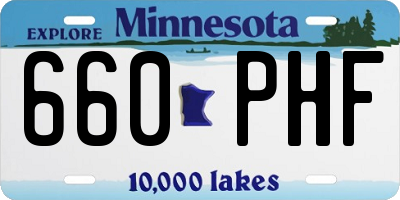 MN license plate 660PHF