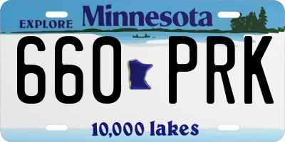 MN license plate 660PRK