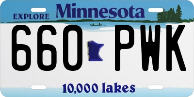 MN license plate 660PWK