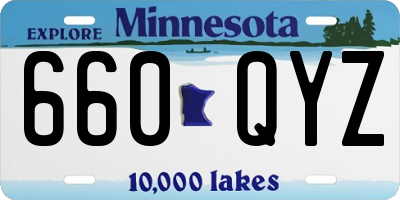 MN license plate 660QYZ