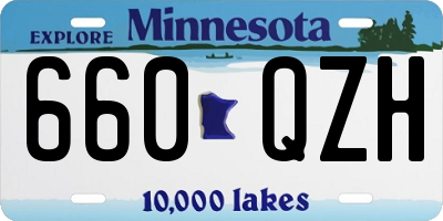 MN license plate 660QZH
