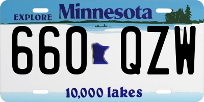 MN license plate 660QZW