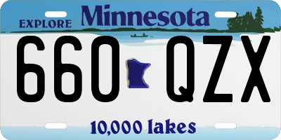 MN license plate 660QZX