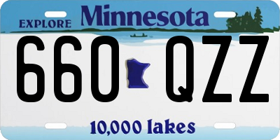 MN license plate 660QZZ