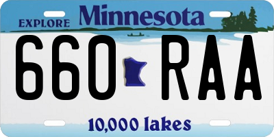 MN license plate 660RAA