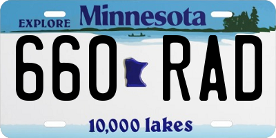 MN license plate 660RAD