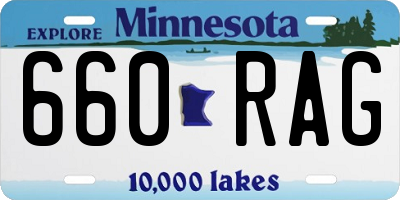 MN license plate 660RAG