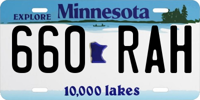 MN license plate 660RAH