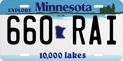 MN license plate 660RAI