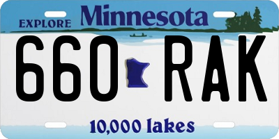 MN license plate 660RAK