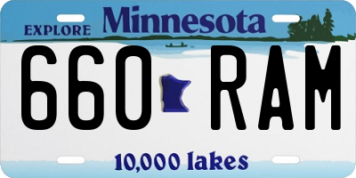 MN license plate 660RAM