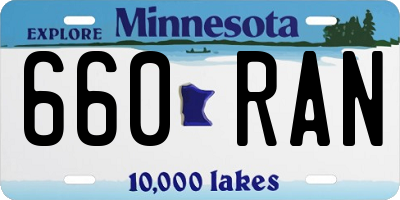 MN license plate 660RAN