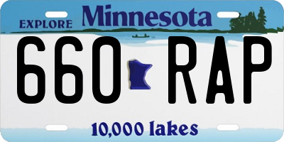 MN license plate 660RAP