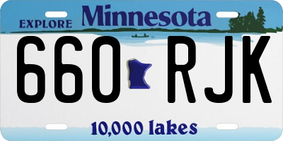 MN license plate 660RJK