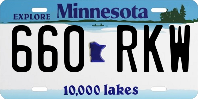 MN license plate 660RKW