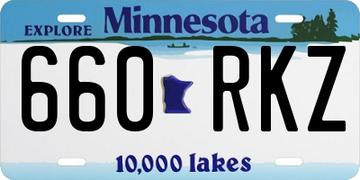 MN license plate 660RKZ