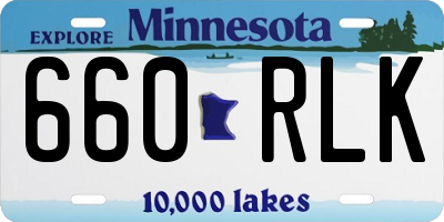 MN license plate 660RLK