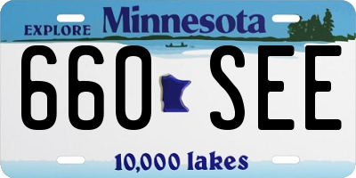 MN license plate 660SEE