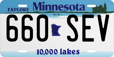 MN license plate 660SEV