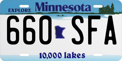 MN license plate 660SFA