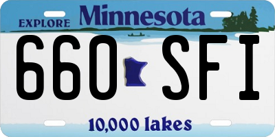 MN license plate 660SFI