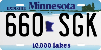 MN license plate 660SGK