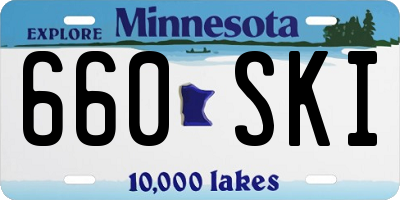 MN license plate 660SKI