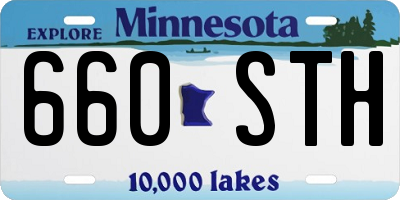 MN license plate 660STH