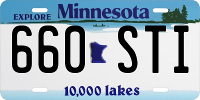 MN license plate 660STI