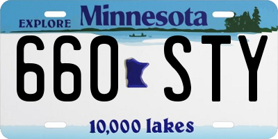 MN license plate 660STY