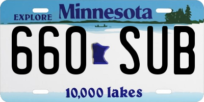 MN license plate 660SUB