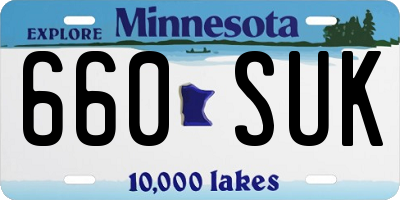 MN license plate 660SUK