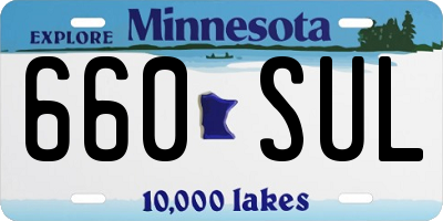 MN license plate 660SUL