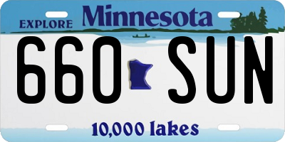 MN license plate 660SUN