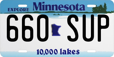 MN license plate 660SUP