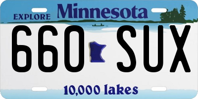 MN license plate 660SUX