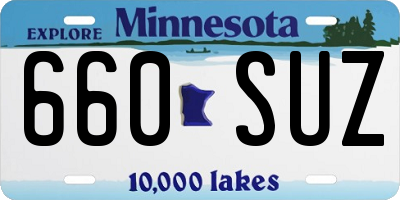 MN license plate 660SUZ